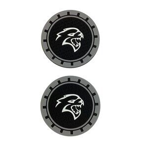 Hell Cat Cup Coasters 2 Auto Premium Rubber Universal Brand New Sealed Packing